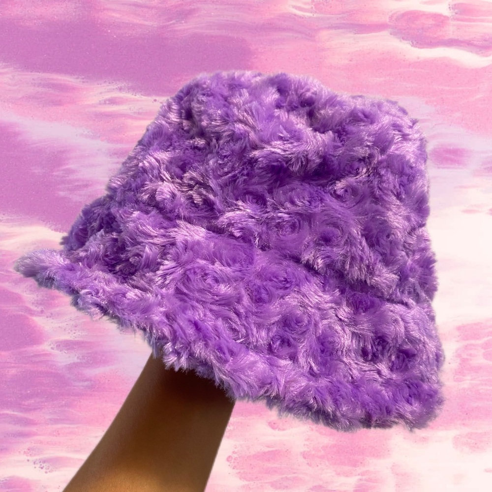 Fuzzy Purple Bucket Hat